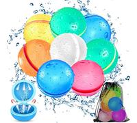 Palloncini Acqua Riutilizzabili, 8 Pezzi Gavettoni Riutilizzabili, reusable water balloons, Gavettoni Acqua Autosigillanti, Palloncini D'acqua in Silicone per Parchi Acquatici, Feste, Piscine