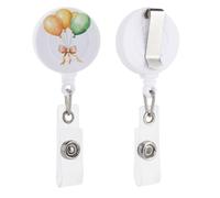 Palloncini ad acquerello oro verde e arancione con fiocco retrattile porta badge bobina clip porta carta d'identità per dottore, infermiera, studente, impiegato