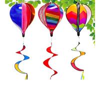 Palloncini ad aria calda Spinners - Arcobaleno Air Hot Air Spinner Wind Spinner | 3x Palloncino a vento filatori all'aperto | Ornamento del vento della decorazione esterna per il patio