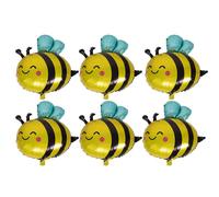 Palloncini Ape Cartone Animato 6 Pezzi in Film Alluminio Giallo | Shower a Tema Api e Feste di Carnevale, Accessori Decorativi Facili da Preparare