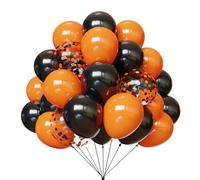 Palloncini arancioni e neri, set di 67 palloncini neri e arancioni da 30,5 cm, per feste di Halloween, dolcetto o scherzetto, feste spettrali, bar, anniversari, lauree, decorazioni