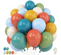 Palloncini arcobaleno bohémien, 60 pezzi, 30,5 cm, retrò, blu, arancione, giallo, verde oliva, multicolore, palloncini in lattice assortiti per bambini, compleanni, baby shower, matrimoni, safari