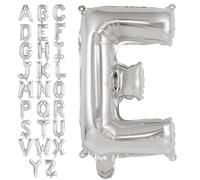 Palloncini argentati a forma di lettera E, 101 cm, con frase personalizzata, per feste di compleanno, matrimoni, anniversari, decorazioni (argento E)