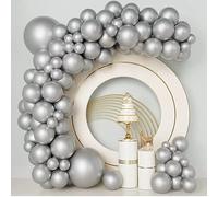 Palloncini Argento,84 pezzi 18 12 10 5 pollice Palloncini Compleanno,Palloncini Battesimo Bambino,Lattice Palloncini Laurea,Palloncini per Compleanni,Matrimoni,Anniversari,Geste di Baby Shower