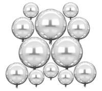 Palloncini Argento Metallizzato,12 Pezzi Palloncini Argento,Palloncino Metallici a Specchio Grande 4D,palloncino Elio argento Metallizzati per Anniversario Matrimonio Compleanno Decorazioni (A)