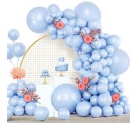 Palloncini Azzurri, 120 Pezzi Kit Arco Palloncini Blu Pastello, 18 12 10 5 Pollici Ghirlanda Palloncini Compleanno Matrimonio Battesimo Bambino Laurea Festa Decorazioni