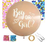 Palloncini Baby Shower Boy or Girl, 36 Pollici XXL Palloncino Gender Reveal con Nastro di Coriandoli Rosa Blu, Gender Reveal Balloon, per Baby Shower Decorazioni, Gender Reveal Ideas