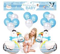 Palloncini Battesimo Bambino Palloncini Nascita Bimbo Palloncini Gender Reveal Palloncini Battesimo Palloncini Blu “It’s a BOY” Welcome Home Baby Striscione per Baby Shower Party Decorazione (Blu)