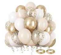 Palloncini beige oro, 60 pezzi palloncini per matrimonio con palloncini bianchi metallizzati champagne oro elio palloncini nude palloncini per matrimonio boho compleanno decorazione baby shower baby