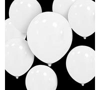 Palloncini bianchi 30.5 cm, confezione da 50 pezzi, in lattice resistente e addensato, per feste di buon compleanno, feste per feste per bambini (palloncini bianchi, 50 pezzi 30.5 cm)