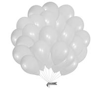 PALLONCINI BIANCHI 50 unità. Palloncini in lattice naturale biodegradabile di colore bianco di 28 cm. Ideale per la decorazione di feste di compleanno, matrimoni, baby shower. Prodotto in Spagna.