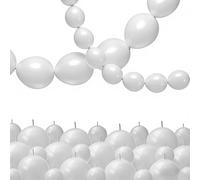 Palloncini bianchi a collegamento rapido, 100 palloncini di collegamento per realizzare catene di palloncini da parete, baloon di perle per matrimoni, compleanni, lauree, feste di laurea, decorazioni
