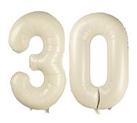 Palloncini bianchi da 101 cm, numero 30 color bianco crema, grandi palloncini in lamina beige, decorazioni per feste di compleanno, matrimonio, anniversario, baby show