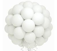 Palloncini bianchi in lattice per feste, confezione da 100 palloncini rotondi da 30,5 cm, per fidanzamento, addio al nubilato, addio al nubilato, matrimoni, feste di compleanno, decorazioni