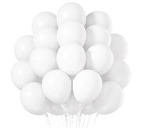Palloncini bianchi opachi, set da 30 palloncini bianchi a elio, 12 pollici, per compleanni, feste, baby shower, matrimonio, anniversario, festa della gioventù, fidanzamento, baby shower