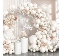 Palloncini bianchi perla arco bianco doppio farcito palloncini ghirlanda avorio palloncino diverse dimensioni 18/12/10/5 pollici 61 pz crema beige palloncini in lattice per matrimoni, matrimoni
