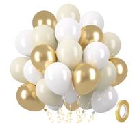 Palloncini bianchi sabbia oro, 30 pezzi opachi metallizzati oro, set di palloncini a elio, bianco perla, beige, ad anniversario, compleanno, boho, matrimonio, baby shower, laurea