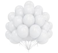 Palloncini Bianco, 50 Pezzi Confezione Palloncini in Lattice Da 12 Pollici, Palloncini Bianchi Opachi per Bambini Festa Compleanno Baby Shower Anniversario Di Principessa Carnevale Eventi Decorazioni