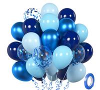 Palloncini Blu, 30 BluNavy Metallizzati, Coriandoli-Blu, Palloncino di Elio Azzurro Cielo per Ragazzo Uomo Compleanno Matrimonio Cresima Fidanzamento Baby Shower