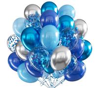 Palloncini Blu argento, 60 Pezzi 12 Pollice Compleanno Palloncini in Lattice Decorazioni Palloncino Per Ragazze Ragazzi Festa di Compleanno Baby Shower Matrimonio Anniversario Celebrazione Decorazion