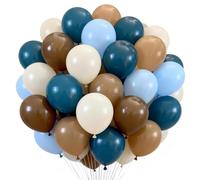 Palloncini blu e marroni Orso Polveroso Blu Pastello Kaki Nudo Bianco Sabbia Palloncini Tan Albicocca Beige Crema Palloncino per Ragazzi Un Dolce Biscotto Baby Shower Compleanno Sesso Rivela