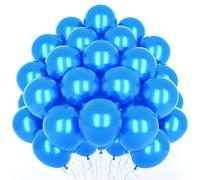 Palloncini Blu Metallici, 50 Pezzi da 12 Pollici in Lattice Lucido, Cromati per Festa di Compleanno, Fidanzamento, Matrimonio e Decorazione Fiesta