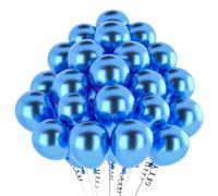 Palloncini Blu Metallizzati,100 Pezzi 12 Pollici Blu Metallizzati Opaco Cromati In Lattice ad Elio per Feste di Compleanno Atrimonio Laurea Addio Nubilato Anniversario Decorazioni