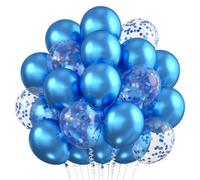 Palloncini Blu Metallizzati, 30 Pezzi Elio Coriandoli Blu, 12 Pollici per Feste Compleanno Bambini Battesimo Matrimoni Baby Shower Anniversario Rivelazione Del Sesso