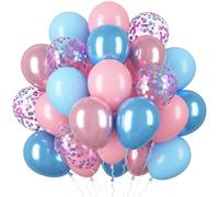 Palloncini blu rosa, 60 palloncini blu, rosa, per compleanno, 12 pollici, in lattice, blu, per feste di matrimonio, compleanno, addio al nubilato, laurea, decorazione per feste
