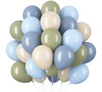 Palloncini blu verde, 60 pezzi, blu chiaro, beige, palloncini per compleanno, palloncini a elio da 12 pollici, palloncini per feste di matrimonio, compleanno, addio al nubilato, laurea, decorazione