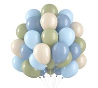 Palloncini Blu Verdi 60 Pezzi, 12 Pollici Palloncino Compleanno, Palloncini Lattice Pastello Blu Verdi per Matrimonio Laurea Baby Shower Festa Compleanno Arco Decorazioni