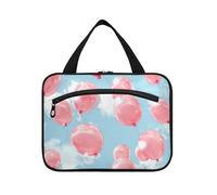 Palloncini Blush galleggianti nel cielo azzurro kit appeso per viaggio con gancio, Designer Necessities Toiletry Organizer per accessori per le donne viaggio Bolsa para maquillaje L