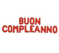 Palloncini BUON COMPLEANNO Rosso Metallizzato - Lettere 35 cm in Foil, Decorazioni per Feste di Compleanno