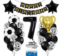 Palloncini Calcio 7 Anni Bambino, Kit Compleanno Calcio 7 Anno Ragazzo Ragazza, Addobbi Compleanno Tema Calcio Palloncini, Decorazioni per Feste di Calcio 7 Anni Bambini