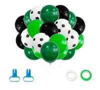 Palloncini Calcio Ragazzo: 40 Pezzi Lattice Palloncini Compleanno Calcio Decorazioni, Palloncini per Compleanno A Tema Coppa Del Mondo, Palloncini Bianchi Neri Verdi per Ragazzi e Ragazze