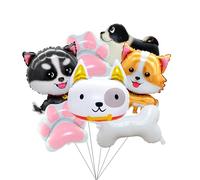 Palloncini Cani, 7pcs Set Palloncino in Alluminio per Cuccioli - Palloncini a Forma di Osso per Cani+Palloncini per Cani Piedi+Palloncini Zampa del Cucciolo etc Palloncini in Lamina di Alluminio Cane