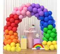 Palloncini Colorati,105 pezzi 12pollice Palloncini Compleann,Palloncini per Compleanno,Lattice Palloncini Arcobaleno per Compleanni,Matrimoni,Anniversari,Gender Reveal,Feste di Baby Shower