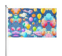 Palloncini colorati Bandiera a doppia faccia 3 x 1,5 m. Bandiera esterna a triplo strato pesante su entrambi i lati, 0,9 x 1,5 m, banner da giardino in poliestere.