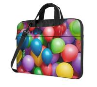 Palloncini colorati Blue Sky Print Ultra-sottile Portatile Laptop Bag Borse a tracolla per le donne uomini Weekend Viaggi Casual, Nero , 15.6 inch