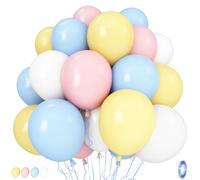 Palloncini colorati da 12 pollici, 35 pezzi, rosa chiaro, blu, giallo, bianco, palloncini colorati per bambini, compleanno, baby shower, matrimonio, laurea, Pasqua, addio al nubilato, arcobaleno,
