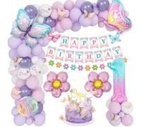 Palloncini Compleanno 1 Anno，Palloni Viola Rosa Di Compleanno, Decorazioni Compl