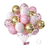 Palloncini Compleanno 13 Anni Bianco Rosa Oro, Decorazioni Festa Compleanno Decorazioni 13 Anni Compleanno per Ragazze,Bianco Rosa Oro Palloncini Compleanno 13 Anni per Decorazioni Festa 13 Compleanno