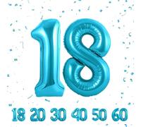 Palloncini compleanno 18 anni-40 pollici-Decorazioni Blu compleanno di un ragazzo e una ragazza di 18 anni-Pallone gonfiabile in foil 18 anni.
