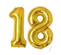 Palloncini compleanno 18 anni-40 pollici-Decorazioni compleanno di un ragazzo e una ragazza di 18 anni oro-Pallone gonfiabile in foil d'oro 18 anni.