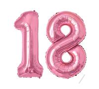 Palloncini compleanno 18 anni-40 pollici-Decorazioni compleanno di un ragazzo e una ragazza di 18 anni-Pallone gonfiabile in foil Rosa18 anni.