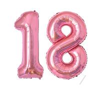Palloncini compleanno 18 anni-40 pollici-Decorazioni compleanno di un ragazzo e una ragazza di 18 anni Rosa-Pallone gonfiabile in foil d'oro 18 anni.
