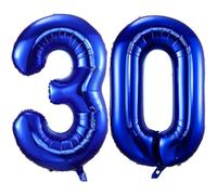 Palloncini Compleanno 30 Anni Blu Scuro, Foil Palloncini Numeri 30, 101 CM Grande Pallone Numero 30, Decorazione Palloncino 30 Anni per Uomo Donna Festa di Compleanno Anniversario - Vola con l'Elio