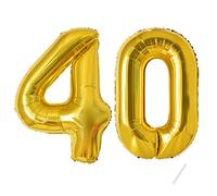 Palloncini compleanno 40 anni-40 pollici-Decorazioni compleanno di un ragazzo e una ragazza di 40 anni oro-Pallone gonfiabile in foil d'oro 40 anni.