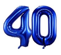 Palloncini Compleanno 40 Anni Blu Scuro, Foil Palloncini Numeri 40, 101 CM Grande Pallone Numero 40, Decorazione Palloncino 40 Anni per Uomo Donna Festa di Compleanno Anniversario - Vola con l'Elio