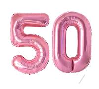 Palloncini compleanno 50 anni-40 pollici-Decorazioni compleanno di un ragazzo e una ragazza di 50 anni Rosa-Pallone gonfiabile in foil d'oro 50 anni.